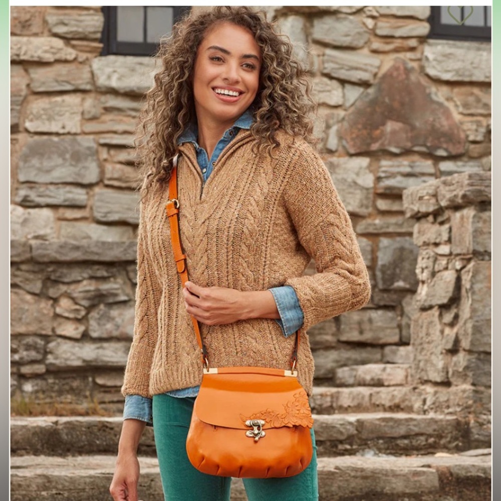 Patricia Nash Hand Cut Tooled Veneto Crossbody Bag